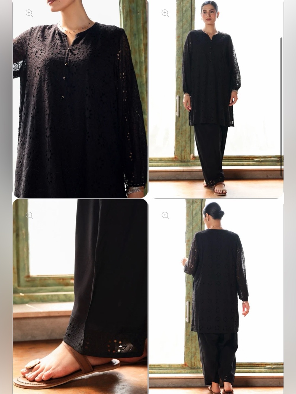 Sheer Black Floral Eyelet Lace Blouse